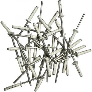 80 rivets etoiles trilobes blancs de 4.8 x 24