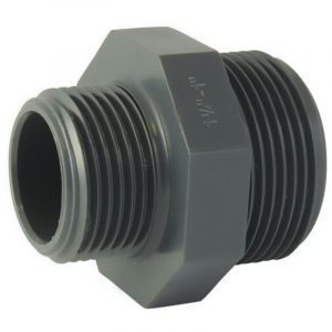 Mamelon pvc pression m&acirc;le 20x27 r&eacute;duit m&acirc;le 15x21
