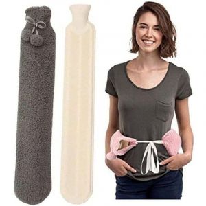 Bouillotte de 2 litres, bouillotte en caoutchouc &eacute;tanche avec bouchon ext&eacute;rieur amovible, bouillotte pour soulager la douleur, convient pour le cou,