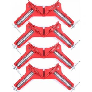 Pince à Angle Droit à 90 Degrés pour le Travail Du Bois, 4Pcs Presses d'angles Ensemble Machoire Etau Reglable à Bois, Serre Joint Angle Pour Cadre