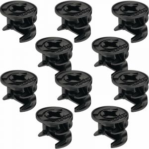 10x Raccord boitier d'assemblage rastex excentrique Ø15mm alliage zingué noir panneau meuble, épaisseur 18mm