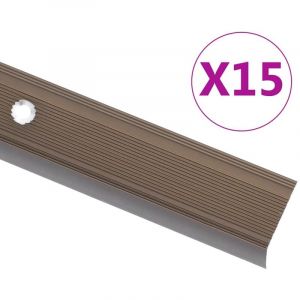 Vidaxl - Nez de marche forme en l 15 pcs aluminium 90 cm marron