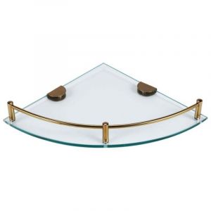 &Eacute;Tag&egrave;Res de Salle Bain, &eacute;Tag&egrave;Re D'Angle en Verre Bain Fix&eacute;E au Mur, Tremp&eacute; pour Ranger le Gel Douche/Savon-B