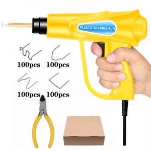 Machine de soudage plastique avec pistolet thermique, fer &agrave; souder pour pare-chocs jaune, kit d'outils de r&eacute;paration de pare-chocs de voiture avec