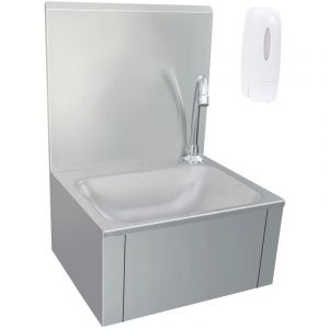 Bonnevie - Lavabo vasque &agrave; poser Luxueux, Bac &agrave; laver, de lavage pour salle de bain - avec robinet et distributeur de savon Inox OIB3885E