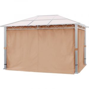 Rideaux (set de 4 toiles) pour tonnelle de jardin Intent24 Paradise Deluxe, 3x4 m, cappuccino - taupe