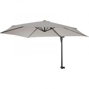 Parasol de mur Casoria, parasol d&eacute;port&eacute; pour balcon ou terrasse, 3m inclinable, sable