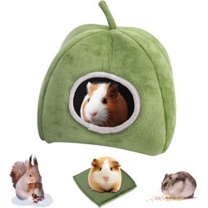 Maison Cochon d'Inde Maison Hamster Hiver Lit pour Petit Animal H&eacute;risson Lit Doux pour Cochon d'Inde avec Coussin Amovible pour Hamsters Chinchillas