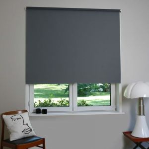 Madeco - Store enrouleur occultant automatique - Gris anthracite - L184 x H190cm