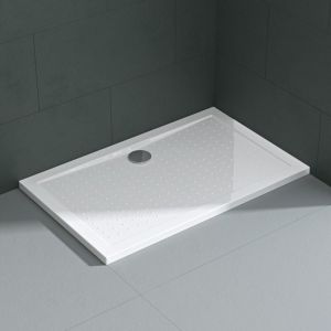 Mai & Mai Receveur de Douche Anti Glisse Bac &agrave; Douche Blanc 70x90x4cm Rectangulaire Lucia02AR avec bonde A1