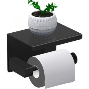 Aiperq - jamais utilisé] Porte Papier Toilette, Support Papier Rouleau sans Percage Derouleur Papier WC,Distributeur Papier avec Tablette, Acier inox