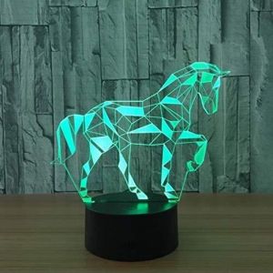 Lampe De Nuit 7 Couleur Cheval 3D Led Lampe Visual Led Veilleuses Pour Enfants Toucher Usb Table Lampara Lampe B&eacute;b&eacute; Dormir