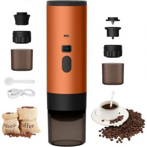 3En1 Machine &agrave; Cafe Portable, 72W Cafeti&egrave;Re Portable, 12V Expresso Cafeti&egrave;Re Rechargeable, USB Cafeti&egrave;Res Expresso &agrave; Capsules, R&eacute;Servoir D'Eau 90ml,