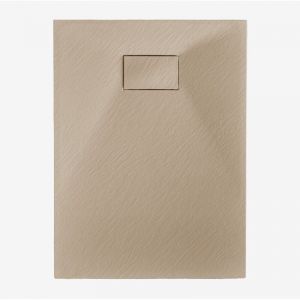 Receveur de douche rectangulaire Soho en r&eacute;sine SMC extra-plat, antid&eacute;rapant SKLUM Marr&oacute;n Arena Claro 90 x 70 cm