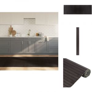 Tapis rectangulaire marron fonc&eacute; 100x300 cm bambou - Tapis En Bambou - Tapis Design - Tapis Salon - Tapis Chambre - Tapis Naturel