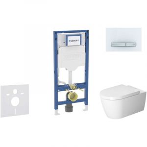 Geberit Duofix - Set b&acirc;ti-support, cuvette ME by Starck et abattant softclose, plaque de d&eacute;clenchement Sigma50, blanc alpin SANI11CP3115