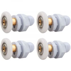 Roulettes Porte de Douche, 4 Pi&egrave;ces Roulette Porte Coulissante Douche en Laiton, Roulette Porte Coulissante, pour Remplacement de Douche Coulissante