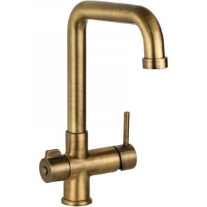 Mitigeur d'&eacute;vier de cuisine s&eacute;par&eacute; 3 voies couleur bronze bross&eacute; Pollini 3300ABRONZO Bronze