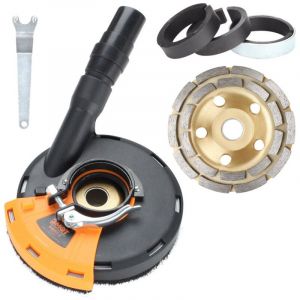 EINFEBEN Capot d aspiration pour meuleuse d angle avec 4 rondelles de serrage, 1 bouclier anti-poussi&egrave;re et 1 meule 125mm/5inch