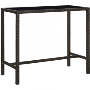 Design In - Table d'extérieur,Table de bar de jardin Marron 130x60x110cm Résine tressée verre CFW37570