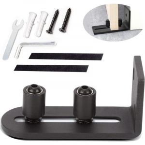 1pcs de guide-sol r&eacute;glable pour portail coulissant, rail de porte coulissante, 1 portes (pas de rainure sur la porte, pas de per&ccedil;age du sol)