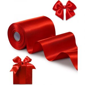 Ruban de satin rouge 10 cm x 20 m de large ruban &eacute;pais pour une grande ouverture d'entreprise D&eacute;coupes de ruban C&eacute;r&eacute;monie Noeud Chaises de mariage
