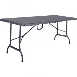 HATTORO Table de buffet table pliante table de camping table de jardin valise 180 cm gris