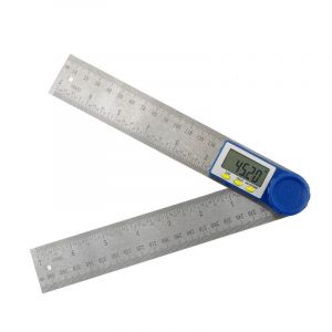 Rapporteur d'Angle Numerique,Règle d'Angle Inoxydable pour Menuisier et Fausse Equerre ,Plage de Mesure 360°,Règle en Acier pour Travaux de Bois pour