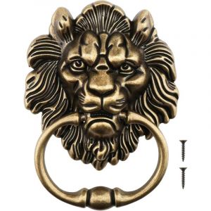 15.8cm Heurtoir de Porte &agrave; T&ecirc;te de Tigre Design Antique Bronze Remplacement pour Porte d'entr&eacute;e