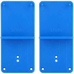 Ouvre-trou de charni&egrave;re, guide de per&ccedil;age en plastique, gabarit bleu pratique et durable, localisateur de gabarit pour l'assemblage d'armoire de porte