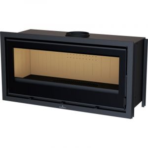 Insert à bois canalisable raccordable Bronpi Cairo 110 15 kW Foyer en vermiculite - Sans kit ventilation