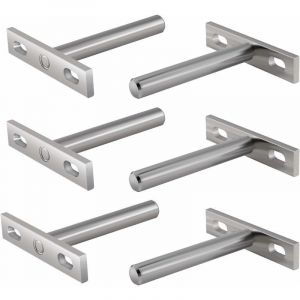 6 Pi&egrave;ces Supports en M&eacute;tal pour &Eacute;tag&egrave;re Flottante,3 Pouces Fixations Cach&eacute;es Support Plateau Flottant Cach&eacute; Support pour Support Mural