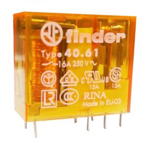 Mini Relais Finder 1 inverseur 16A bobine 12VAC alternatif 406180120000