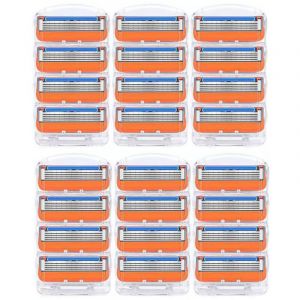 APEX 24 lames de rasoir, recharges pour Fusion 5, lames de rasoir pour hommes - Orange Nouvelle Version