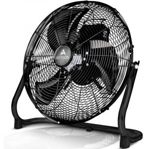 AERSON Ventilateur de sol 60 cm noir machine &agrave; vent 200 W ventilateur de table ventilateur ventilateur sur pied