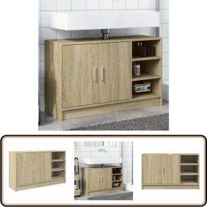 Vidaxl - Armoire d'évier chêne sonoma 90x29x55 cm bois d'ingénierie - Meuble De Salle De Bain - Armoire De Lavabo - Rangement Salle De Bain - Évier