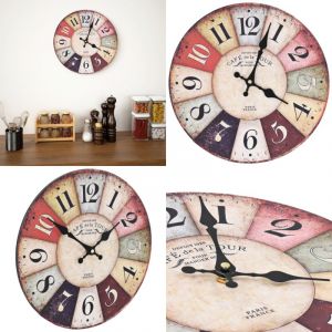 Vidaxl - Horloge murale vintage Colorée 30 cm - horloge murale - horloges murales - Home & Living - Multicolore