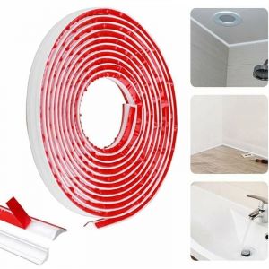 Moulure Autocollante Flexible 5m Moulage en Quart de Rond Étanche Quart de Rond pvc Adhesif Quart de Rond pvc Blanc Quart de Rond Plastique Quadrant