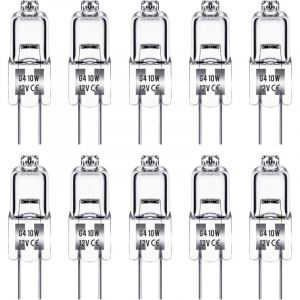 Xidjuikm - Ampoule Halogene G4, Ampoule G4 12V 10W, blanc chaud 3000K, 150LM, Intensit&eacute; Variable, LampeHalogene G4, Lampe &agrave; Capsule Transparente,