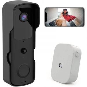 Sonnette sans Fil avec Camera 1080P Extérieure Étanche Sonnette Connectée WiFi Visiophone avec Carillon Batterie Rechargeable Audio Bidirectionnel