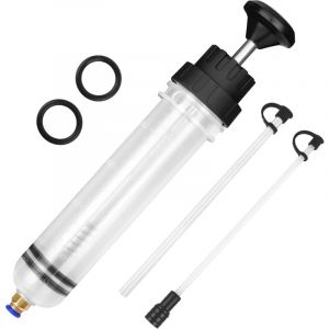 Seringue a Huile,200CC Injecteur Extracteur avec 2 Tuyaux Seringue a Huile Une Paire D'anneaux en Caoutchouc de Rechange Huile Aspiration Seringue