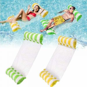 2 pi&egrave;ces Lit Flottant Gonflable Pliable, hamac d'eau, Chaise Longue Piscine Salon Matelas pneumatique Piscine hamac Gonflable Piscine hamac Gonflable