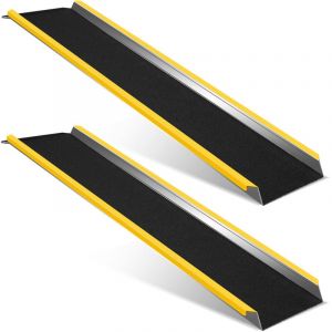 Randaco 2X Rampe de chargement Rampe d'acc&egrave;s Rampe de chargement rampe pour fauteuil roulant voiture pour moto, remorque jusqu'&agrave; 600kg