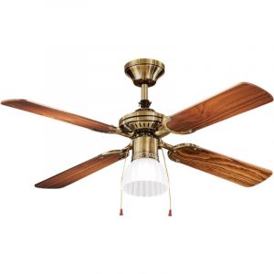 Perenz - Ventilateur de plafond 7064 ob avec lumière, noyer foncé, d.105 cm, 4 pales, moteur ac 50W silencieux, ampoule E27