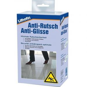 Lithofin - Antidérapant 5 produits : pré-nettoyant, fluide antidérapant, 2 éponges, gants, 1 kit