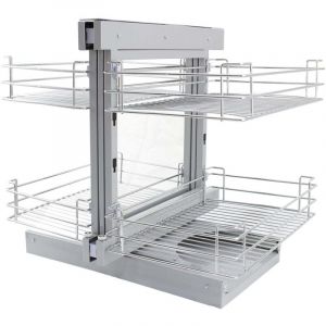 Monster Shop - KuKoo – 4 Paniers Coulissants d'Angle, Côté Droit, en Métal pour Placard ou Cabinet de Cuisine entre 90 – 100cm