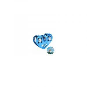 Poulie Double Trolley Sauvetage Escalade Double Poulie avec Roulement à Billes Rock/ Simple Poulie Aluminium Fixe Eye Escalade Poulie, bleu
