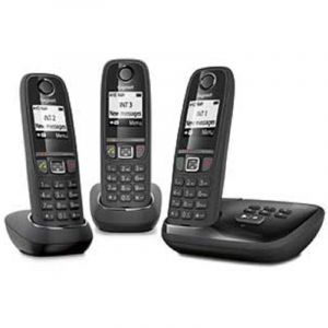Pack Trio As470a Noir Avec Repondeur Integre Gigaset