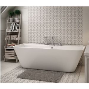 Carrelage gr&egrave;s c&eacute;rame effet carreau de ciment CAPRICE DECO PASTEL BOWTIE 20x20cm 20x20 cm Greige (gris/beige) - Mat - bo&icirc;te de 1 m2