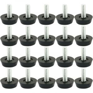 20pcs Pieds de Nivellement Meuble R&eacute;glable Pied R&eacute;glable Patinn Meuble Jambe Pied de Table Chaise Base Protection Plancher Vis Glisse 23mm x M6 x 19mm